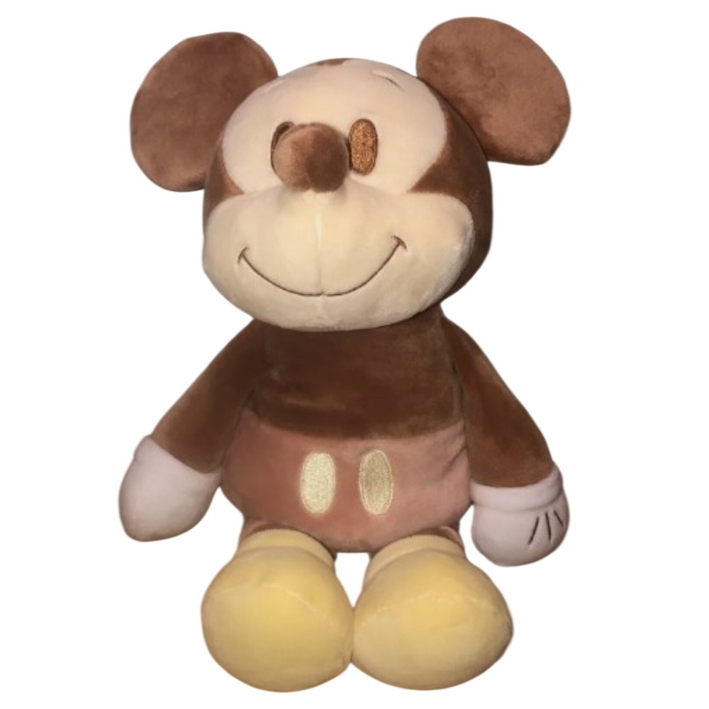 Disney Mickey Mouse Weighted Emotional Support Plush Toy Sepia Brown Tan